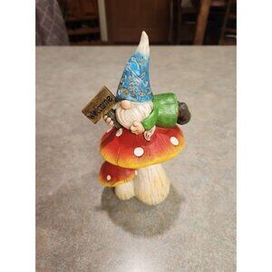 Garden Gnome Statue Outdoor Decor - Garden Gnomes Holding Welcome Sign Sitting